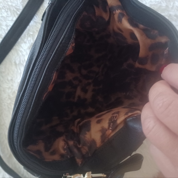 B.MAKOWSKY Leather+Suede Silver Stud Bag. 12 X 14 Animal Print Lining  LIKE NEW - Picture 11 of 11
